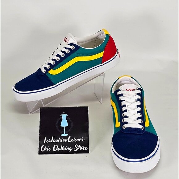 Vans Men's Yacht Club Old Skool Primary Color Block Canvas Shoes  Size 9 114 - Picture 1 of 16